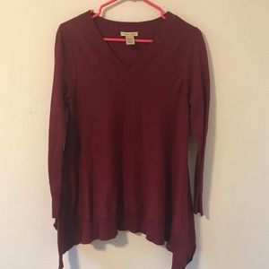 Anthropologie brand Vertical Design Maroon Sweater